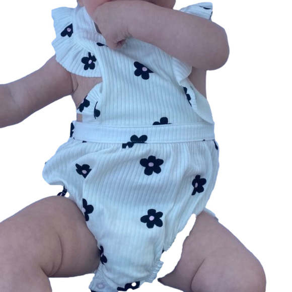 Baby Girls' Romper - Cat & Jack™, Color: Off-White, Size: 6-9M - Picture 8 of 8